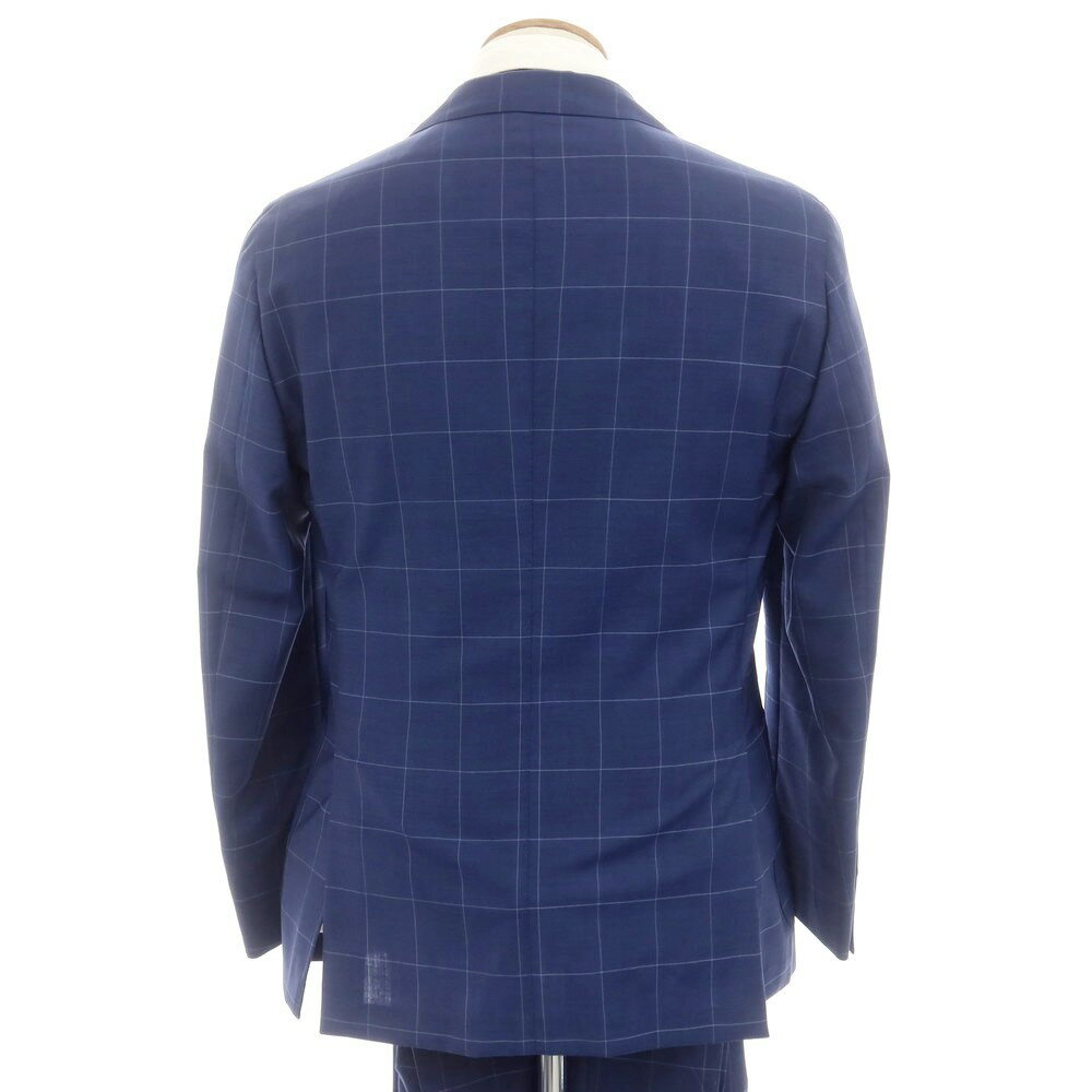 【SALE/返品不可】【中古】ボリオリ BOGLIOLI ウール チェック 3つボタンスーツ ライトネイビー【サイズ46】【NVY】【S/S】【状態ランクB】【メンズ】【749596】[BPD]