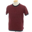【新品】ザノーネ ZANONE リネン クルーネック 半袖 プルオーバーニット レッドxネイビー【サイズ44】【RED】【S/S】【状態ランクN】【メンズ】【749570】(4)