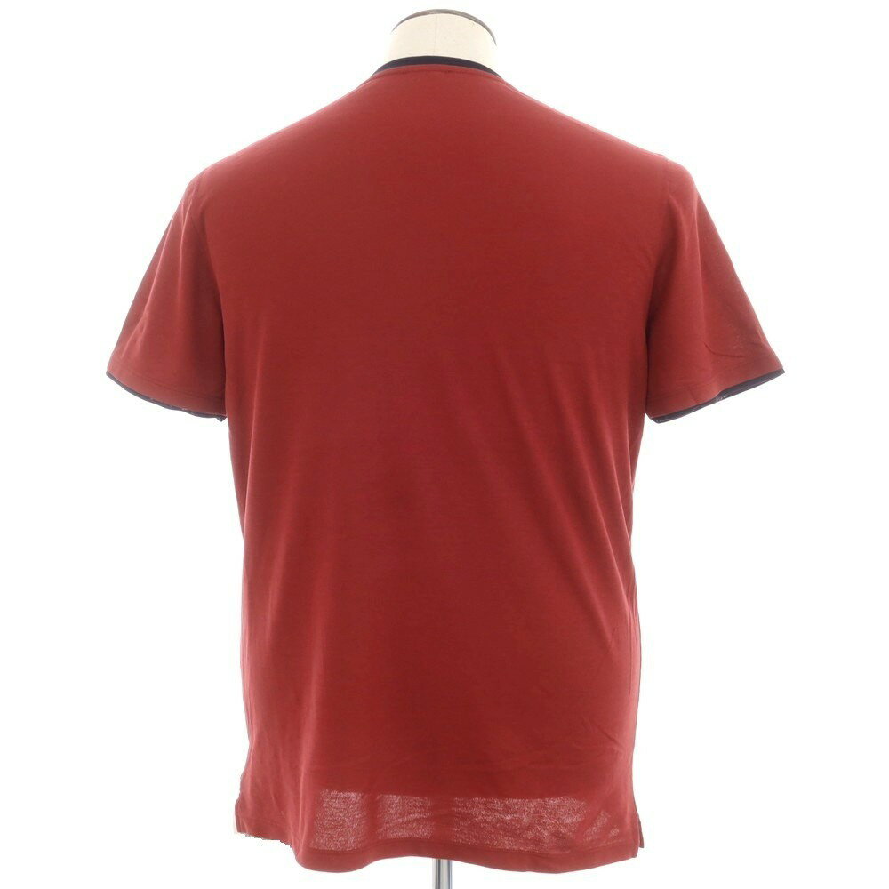 【新品】ザノーネ ZANONE アイスコットン クルーネック 半袖Tシャツ ダークレッドxダークネイビー【サイズ50】【RED】【S/S】【状態ランクN】【メンズ】【749496】[DPD]