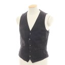 【中古】ラルディーニ LARDINI コットンリネン チェック ジレ ベスト ダークグレー【サイズ44】【GRY】【S/S】【状態ランクC】【メンズ】【749489】(4)