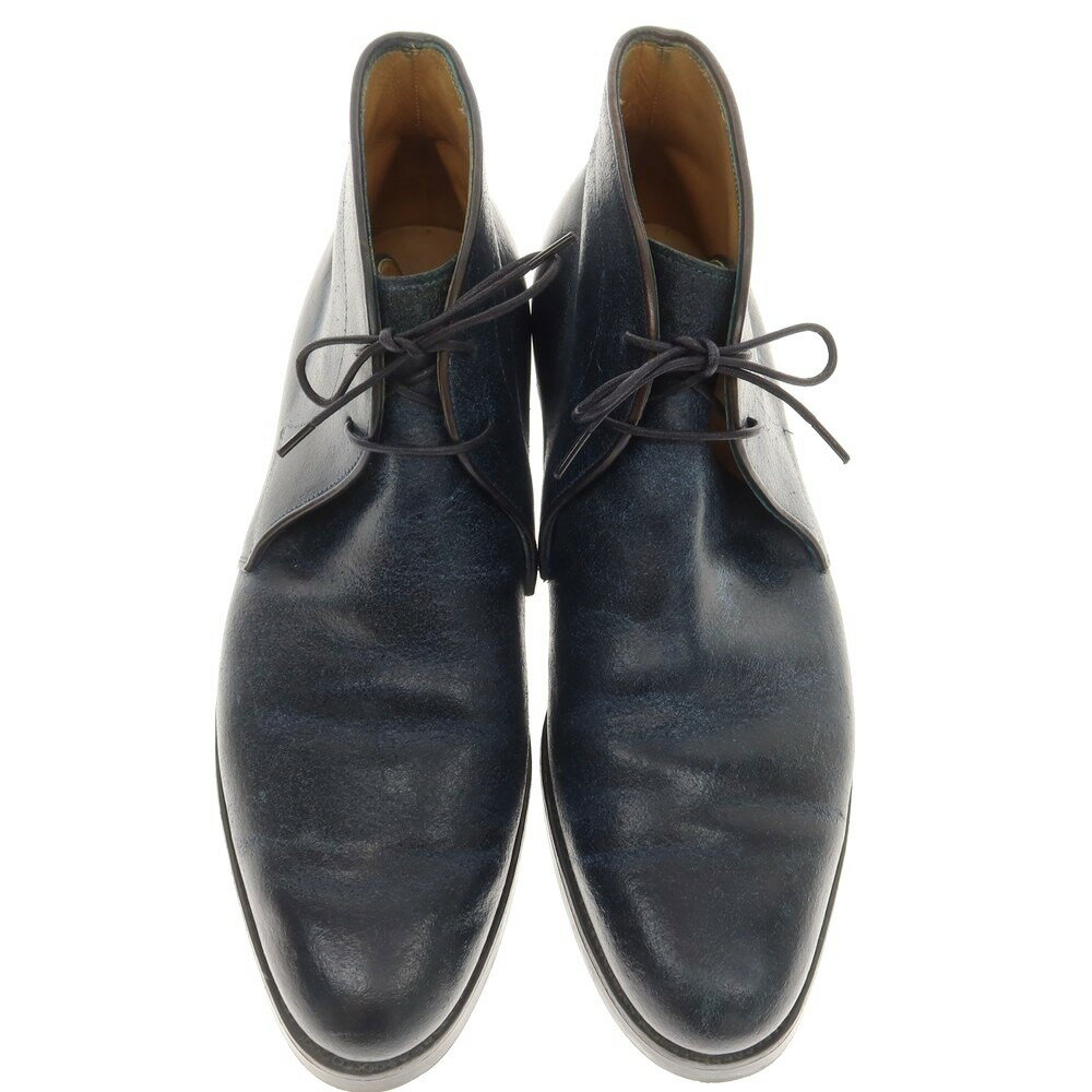 【SALE10%OFF/返品不可】【中古】コルノブルゥ CORNO BLU バケッタレザー チャッカブーツ ネイビー【サイズ7 1/2】【NVY】【S/S/A/W】【状態ランクB】【メンズ】【749487】