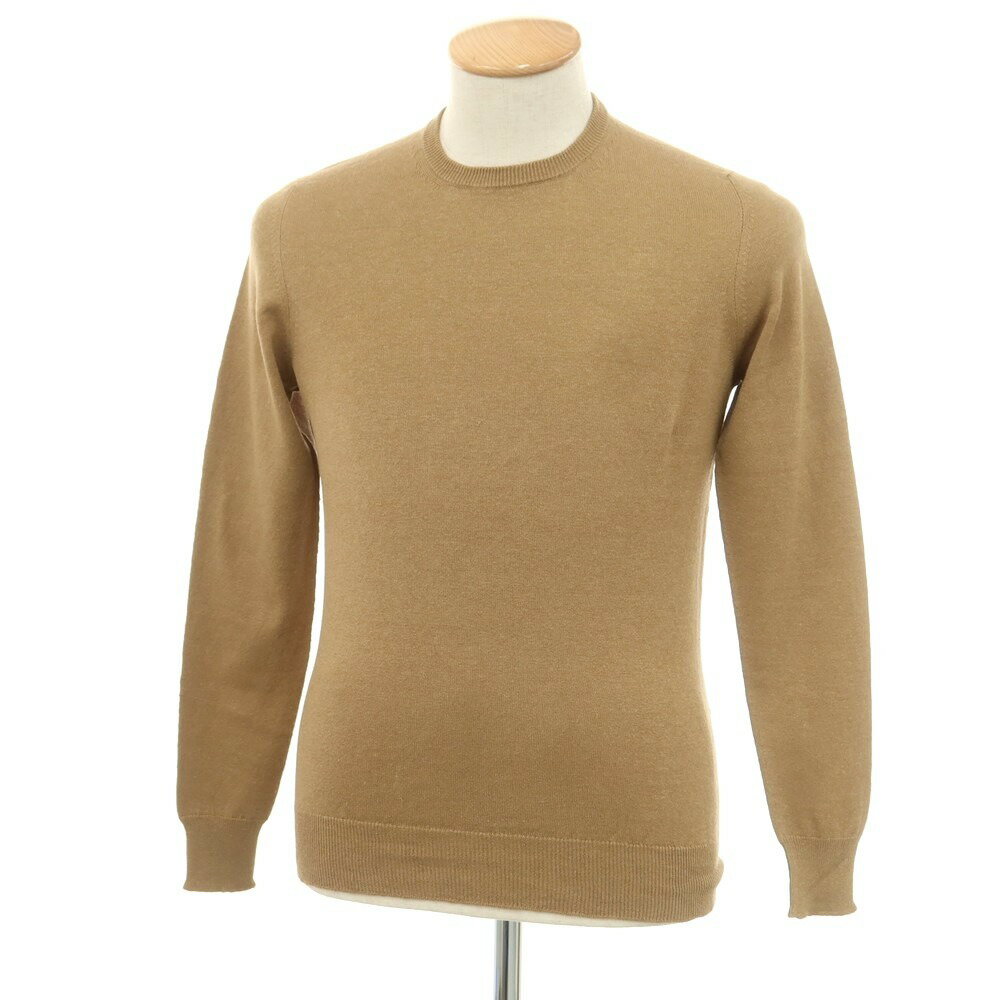 【新品】ドルモア DRUMOHR リネンポリエステル クルーネック プルオーバーニット ライトブラウン【サイズ44】【BEI】【S/S】【状態ランクN】【メンズ】【749485】[CPD](4)