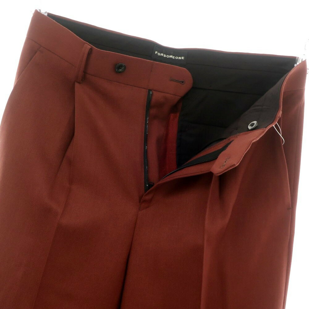 【中古】フォーサムワン FORSOMEONE ウール ワイドスラックスパンツ ブラウン【サイズ46】【BRW】【S/S】【状態ランクA】【メンズ】【749482】[DPD]