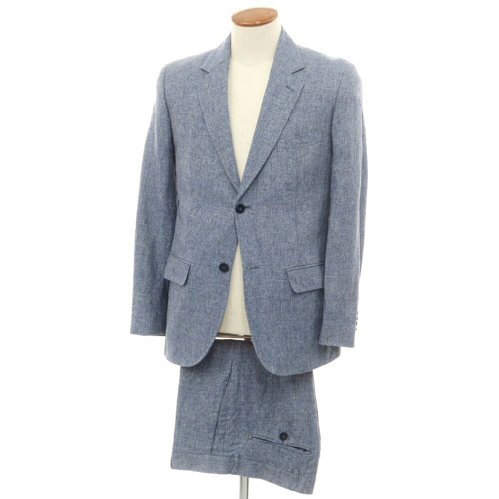 【中古】アニエスベーオム Agnes b. homme リネン 2つボタンスーツ ミックスブルー系【サイズ上46/下38】【BLU】【S/S】【状態ランクB】【メンズ】【749385】