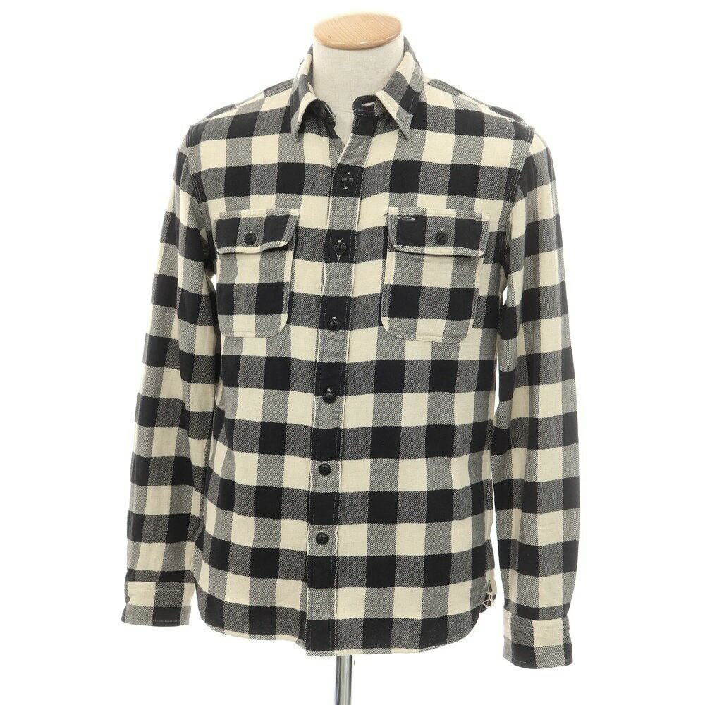 【中古】ダブルアールエル RRL DOUBLE RL コットンリネン バッファローチェック カジュア