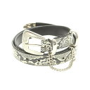 【SALE/返品不可】【中古】ジエダ Jieda パイソン柄 ベルト ブラックxホワイト【BLK】【S/S/A/W】【状態ランクC】【メンズ】【749377】