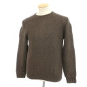【中古】セッテフィーリ カシミア Settefili Cashmere リネンコットン クルーネック プルオーバーニット ダークブラウン【サイズ44】【BRW】【S/S】【状態ランクC】【メンズ】【749298】