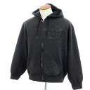 【中古】シュプリーム Supreme 2025年春夏 Leather Applique Zip Up Hooded Sweatshirt コットンポリエステル パーカー ブラック【サイズM】【BLK】【A/W】【状態ランクB】【メンズ】【749298】