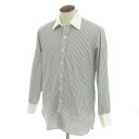 【中古】【未使用】ターンブル&アッサー Turnbull & Asser コットン ストライプ レギュラーカラー クレリック ドレスシャツ ホワイトxダークグレー【サイズ42】【WHT】【S/S/A/W】【状態ランクS】【メンズ】【749296】