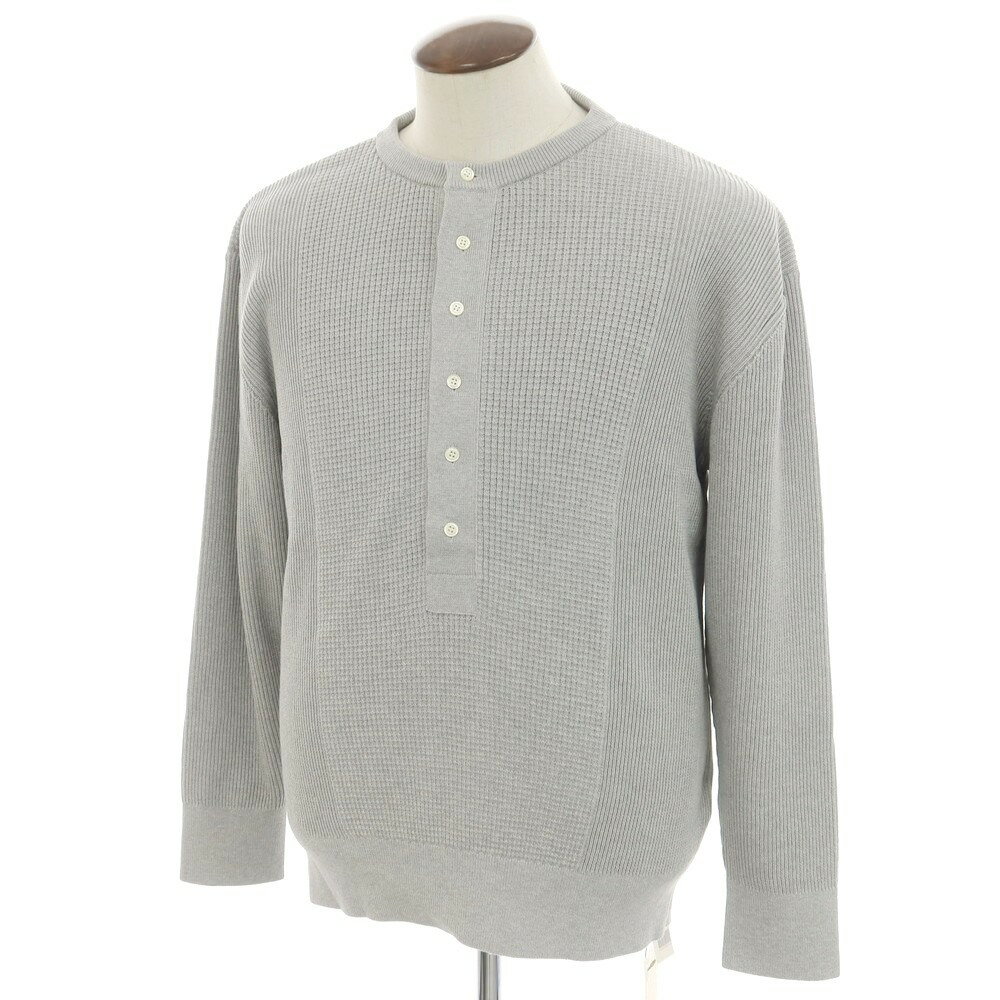 【SALE10%OFF/返品不可】【新品】ヴィルーム V::loom ミドルゲージコットン ヘンリ—ネック ニット グレ..