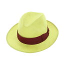 【中古】ボルサリーノ Borsalino パナマハット ライトグリーンxボルドー【サイズL】【GRN】【S/S】【状態ランクA】【メンズ】【749293】