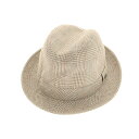 【中古】【未使用】ボルサリーノ Borsalino リネン チェック ハット ベージュ【サイズ60】【BEI】【S/S】【状態ランクS】【メンズ】【749292】