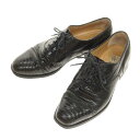【中古】ボルサリーノ Borsalino 型押しレザー ドレスシューズ ブラック【サイズ25 1/2EE】【BLK】【S/S/A/W】【状態ランクC】【メンズ】【749283】