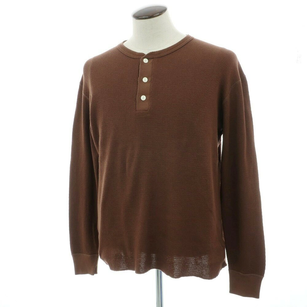【SALE10%OFF/返品不可】【中古】ヘルスニット Healthknit BEAMS PLUS別注 コットン ヘンリーネック 長袖Tシャツ ブラウン【サイズL/42】【BRW】【S/S/A/W】【状態ランクB】【メンズ】【749275】