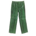 【中古】グッチ GUCCI カーフスキンレザー パンツ グリーン【サイズ46】【GRN】【A/W】【状態ランクA】【メンズ】【749270】