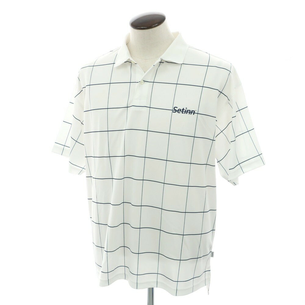 【中古】セットイン Setinn 2025年春夏 ポリエステル チェック 半袖ポロシャツ ホワイト【サイズL】【WHT】【S/S】【状態ランクA】【メンズ】【749270】[BPD]