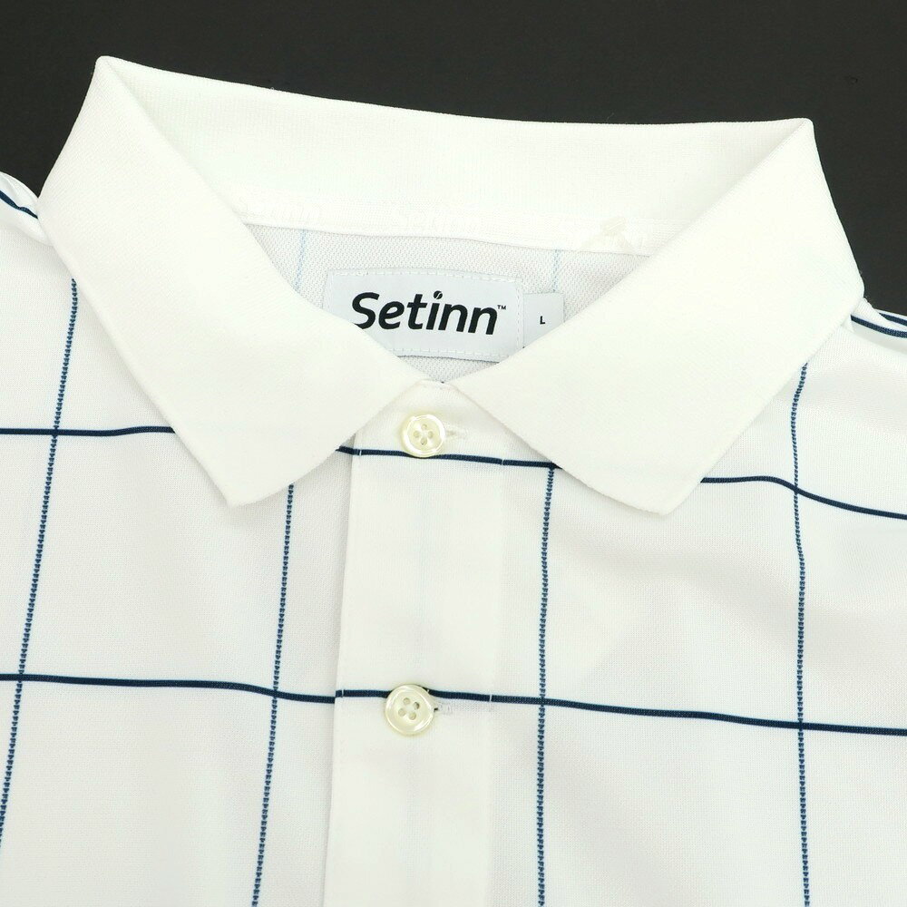 【中古】セットイン Setinn 2025年春夏 ポリエステル チェック 半袖ポロシャツ ホワイト【サイズL】【WHT】【S/S】【状態ランクA】【メンズ】【749270】[BPD]