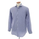 【中古】メイカーズシャツ カマクラ Makers Shirt 鎌倉 コットン ギンガムチェック ホリゾンタルカラー カジュアルシャツ ブルーxホワイト【サイズ表記なし(M位)】【BLU】【S/S/A/W】【状態ランクC】【メンズ】【749268】