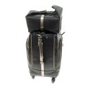 【中古】【未使用】ボンジャポネ BONJAPONE SPIKE シュリンクレザー キャリーバッグ ブラックxメタル【BLK】【S/S/A/W】【状態ランクS】【...