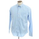 【中古】【未使用】バナナリパブリック Banana Republic ストレッチ コットンポリエステル ピンドット ボタンダウン ドレスシャツ ライトブルーxネイビー【サイズL】【S/S/A/W】【状態ランクS】【メンズ】|詳細画像