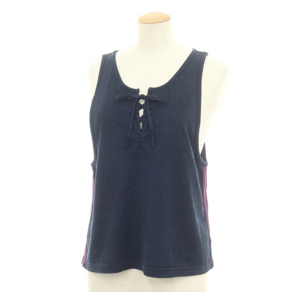 【SALE10%OFF/返品不可】【中古】ビームスボーイ BEAMS BOY 2025年春夏 レーヨンコットン レースアップ タンクトップ ネイビー【サイズFREE】【S/S】【状態ランクB】【レディース】[BPD]