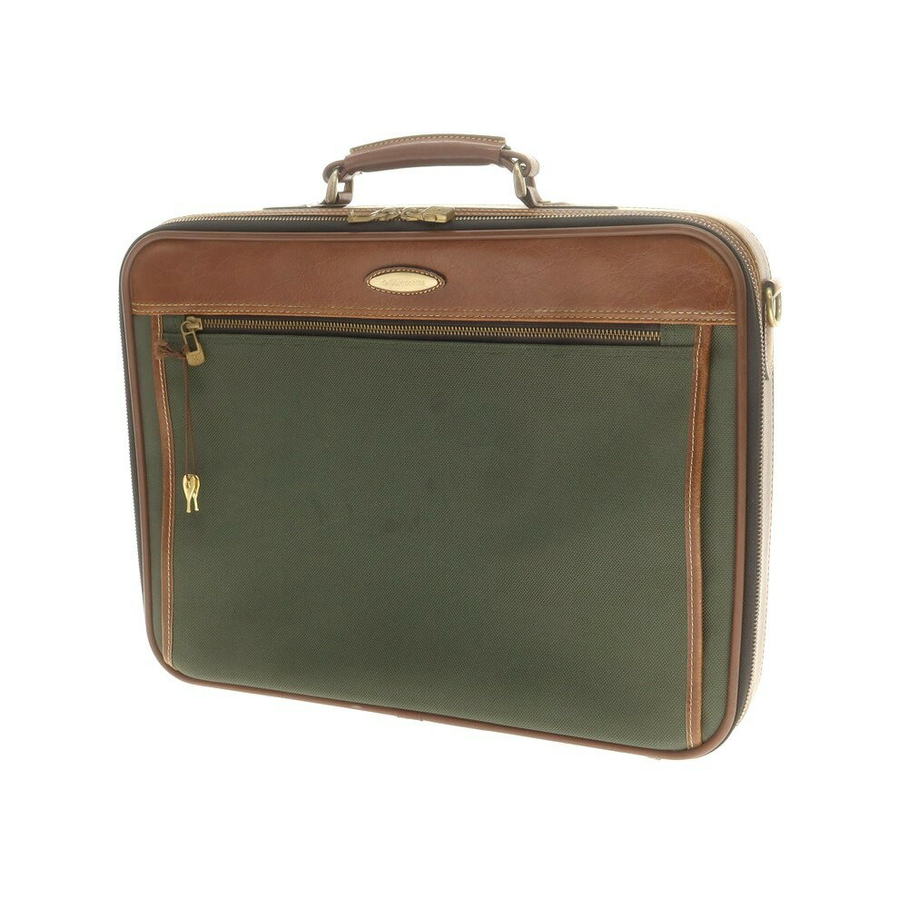 【SALE10%OFF/返品不可】【中古】サムソナイト Samsonite ナイロン レザー ブリーフケース グリーンxブラウン【W41xH31xD8】【S/S/A/W】【状態ランクC】【メンズ】(4)