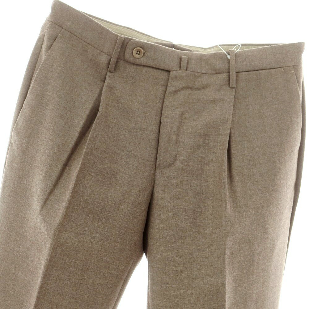 【新品】インコテックス INCOTEX 31型 SUPER100'S ウール ドレススラックスパンツ ダークベージュ（34）【サイズ48】【A/W】【状態ランクN】【メンズ】