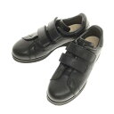 【中古】フットザコーチャー foot the coacher レザー ベルクロスニーカー ブラック【サイズ7】【S/S/A/W】【状態ランクB】【メンズ】