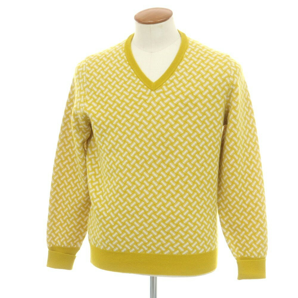 【SALE15倍/返品不可】【新品】ドルモア DRUMOHR カシミヤ ビスコッティ柄 Vネック プルオーバーニット..