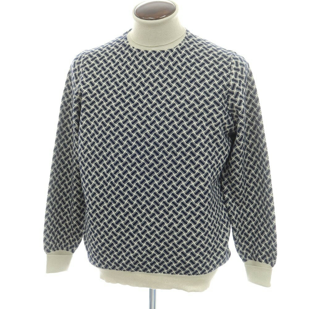 【SALE15倍/返品不可】【新品】ドルモア DRUMOHR カシミヤ ビスコッティ柄 タートルネック プルオーバ..