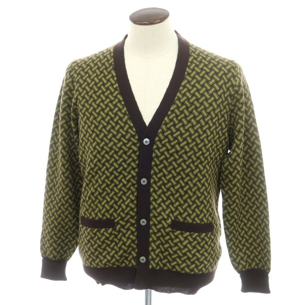 【SALE15倍/返品不可】【新品】ドルモア DRUMOHR カシミヤ ビスコッティ柄 カーディガン ダークブラウ..