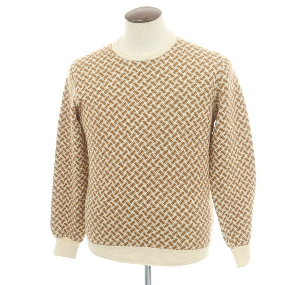 【SALE15倍/返品不可】【新品】ドルモア DRUMOHR カシミヤ ビスコッティ柄 クルーネック プルオーバー..