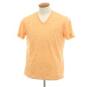 【中古】アレグリ Allegri ポリエステルリネン Vネック 半袖Tシャツ オレンジ【サイズ46】【S/S】【状態ランクA】【メンズ】