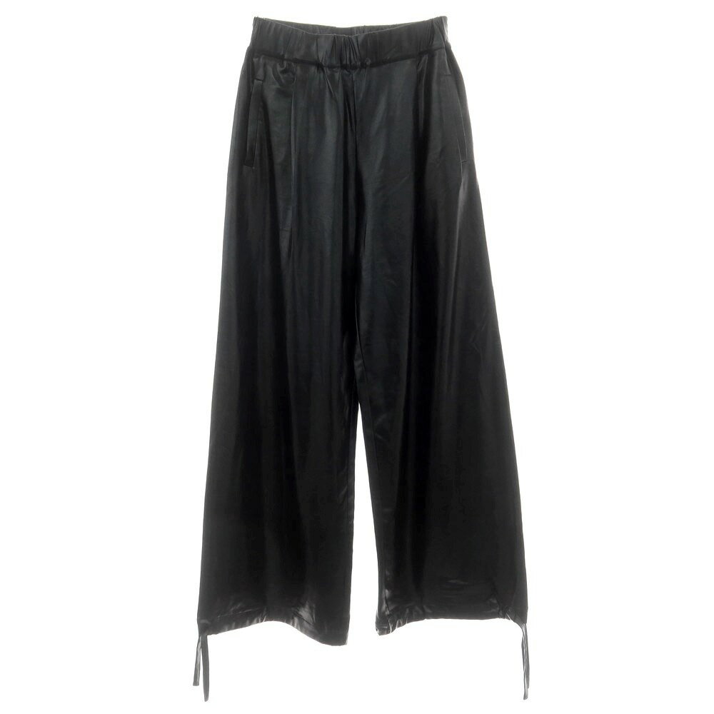 【新品アウトレット】スカリオーネ SCAGLIONE ストレッチ ポリエステル ワイド イージーパンツ ブラック【サイズ表記なし（S位）】【S/S】【状態ランクN-】【レディース】(4)