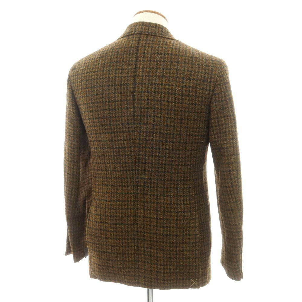 【SALE15倍/返品不可】【新品】ジャン フランコ ボメザドリ Gian Franco Bommezzadri ツイードウール チェック テーラードジャケット オリーブxブラウン系【サイズ46 Drop6】【A/W】【状態ランクN】【メンズ】