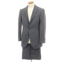 【中古】カスタムテーラー ビームス Custom Tailor BEAMS ウールシルク チェック 3つボタンスーツ クールグレー【サイズ表記無し(M位)】【S...