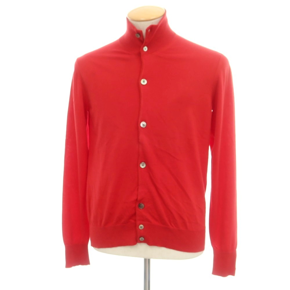 【中古】トゥモローランド TOMORROWLAND ハイゲージ コットン ニット スタンドカラー カーディガン レ..