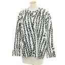 【中古】コムデギャルソン COMME des GARCONS 2024年秋冬 ポリエステル クルーネック 長袖Tシャツ ホワイトxブラック【サイズXS】【S/S/A/W】【状態ランクA】【レディース】