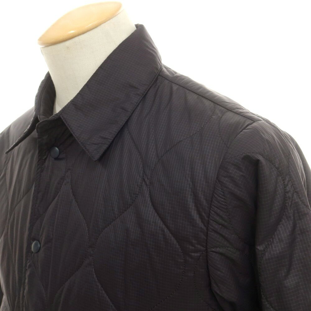 【新品】アスペジ ASPESI リップストップナイロン 中綿 キルティング シャツブルゾン ブラック【サイズS】【A/W】【状態ランクN】【メンズ】