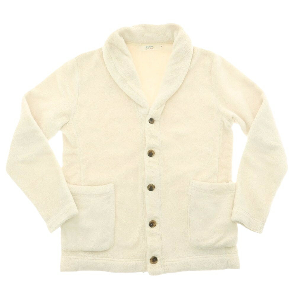 【SALE50%OFF/返品不可】【中古】ビームスライツ BEAMS LIGHTS ポリエステル フリース ショールカラー カーディガン アイボリー【サイズM】【A/W】【状態ランクC】【メンズ】