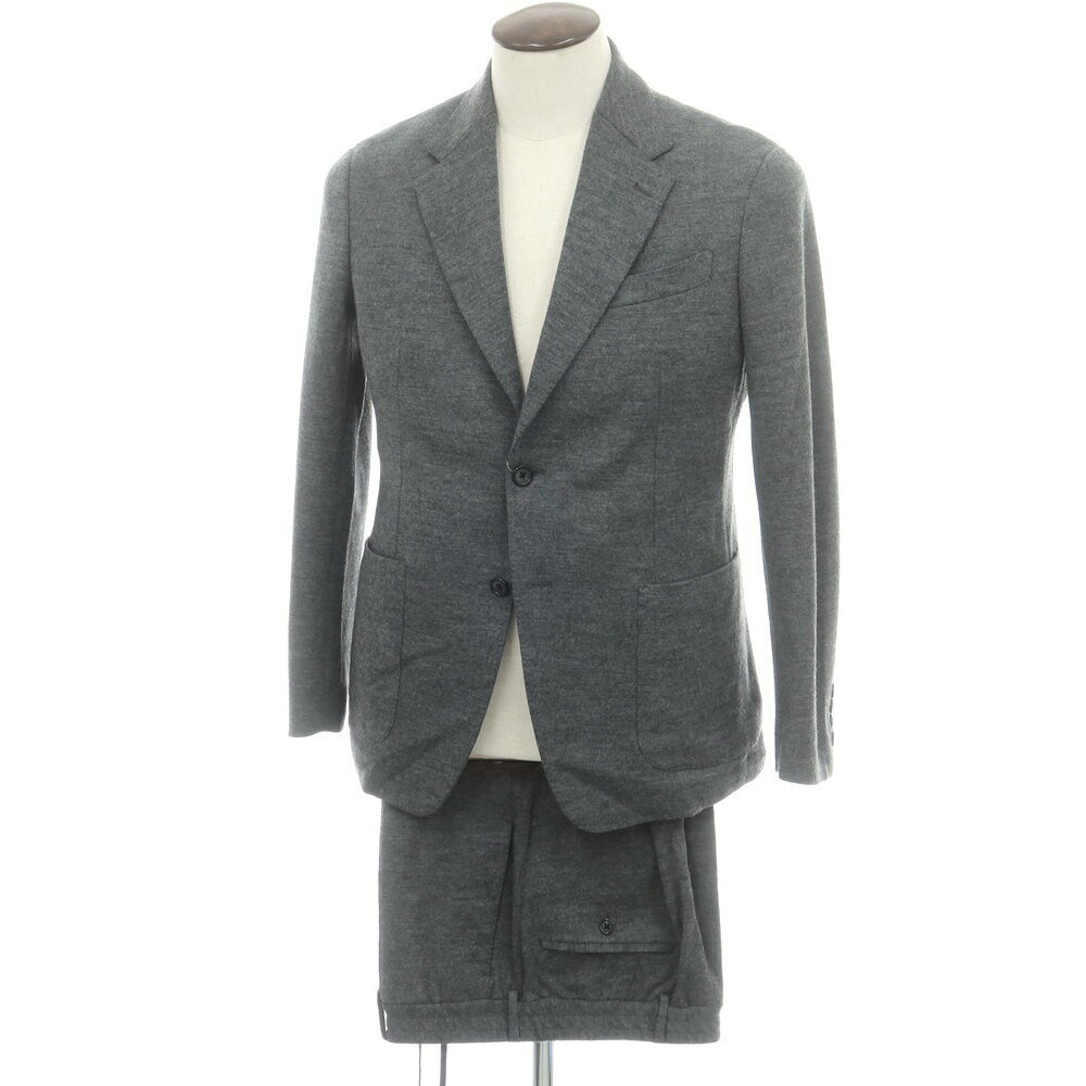 【SALE10%OFF/返品不可】【中古】エストネーション ESTNATION ウールジャージー 2つボタンスーツ グレー【サイズL】【A/W】【状態ランクB】【メンズ】