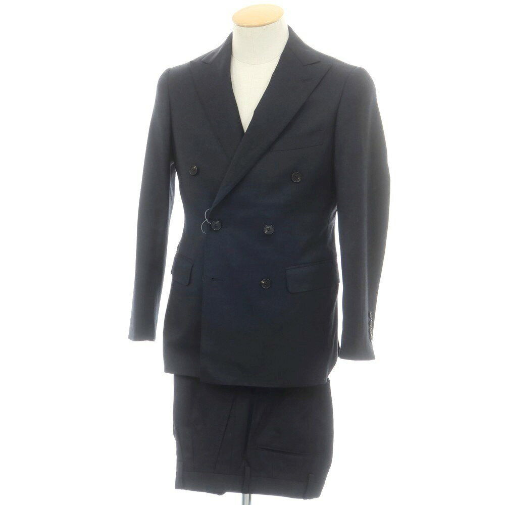 【中古】ユニバーサルランゲージ UNIVERSAL LANGUAGE ウール ダブルスーツ グレイッシュネイビー【サイズ上42/下73】【A/W】【状態ランクB】【メンズ】