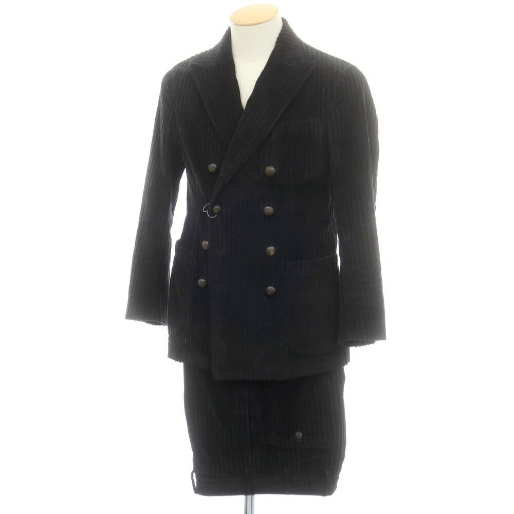 【SALE10%OFF/返品不可】【中古】ザ ジジ THE GIGI コーデュロイ ダブルスーツ ブラック【サイズ44】【A/W】【状態ランクC】【メンズ】