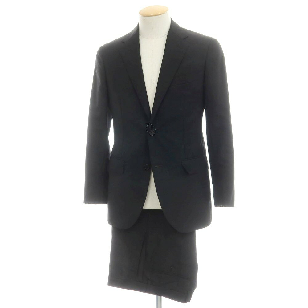 【SALE50%OFF/返品不可】【中古】ユナイテッドアローズ UNITED ARROWS ウールモヘヤ 2つボタンスーツ ブラック【サイズ44】【S/S】【状態ランクD】【メンズ】