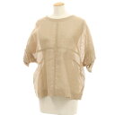 【中古】イッセイミヤケ ISSEY MIYAKE 2025年春夏 ペーパー系 半袖トップス ベージュ【サイズ表記なし(L位)】【S/S】【状態ランクA】【レディース】