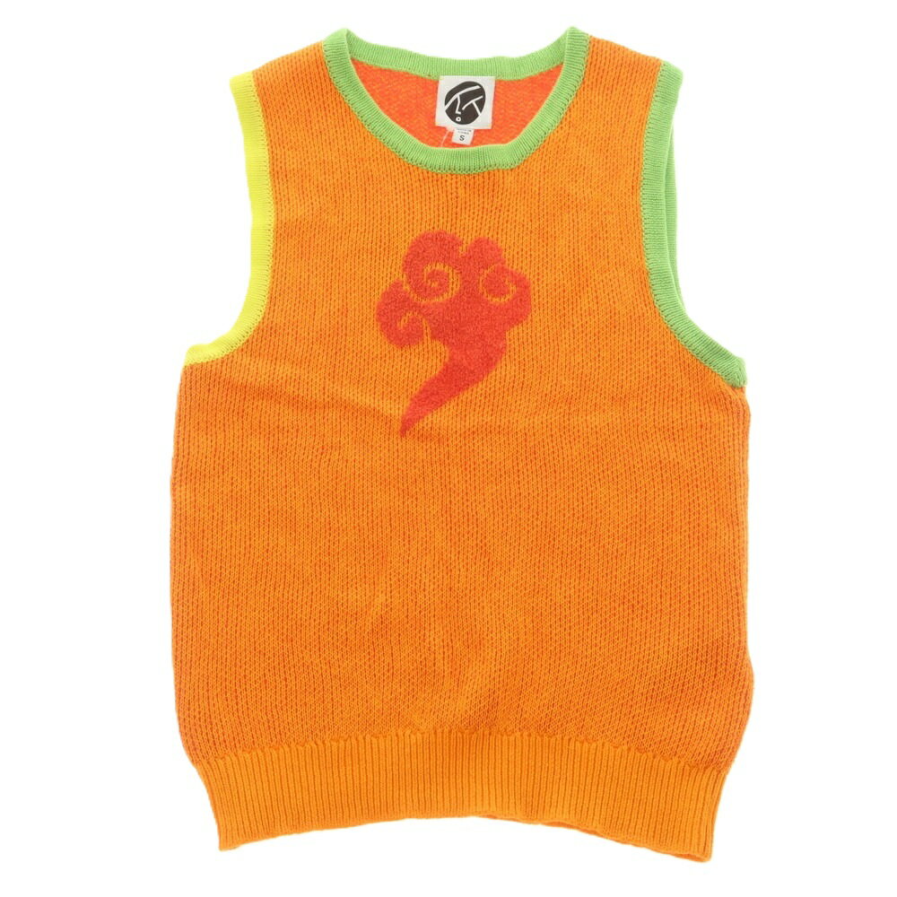 【SALE10%OFF/返品不可】【中古】ヤンヤン YANYAN コットンナイロン クルーネック ニットベスト オレンジ【サイズS】【S/S】【状態ランクB】【レディース】(4)