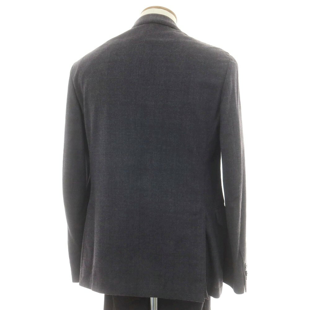 【中古】ラルディーニ LARDINI ストレッチウール チェック 3つボタンスーツ ダークグレーxワイン【サイズ48】【A/W】【状態ランクC】【メンズ】