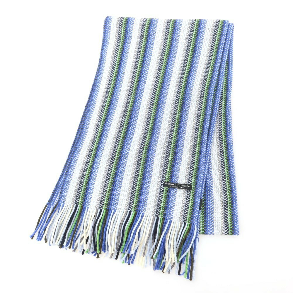 【SALE50%OFF/返品不可】【中古】ロッソフィオレンティーノ Rosso Fiorentino ウール ストライプ マフ..