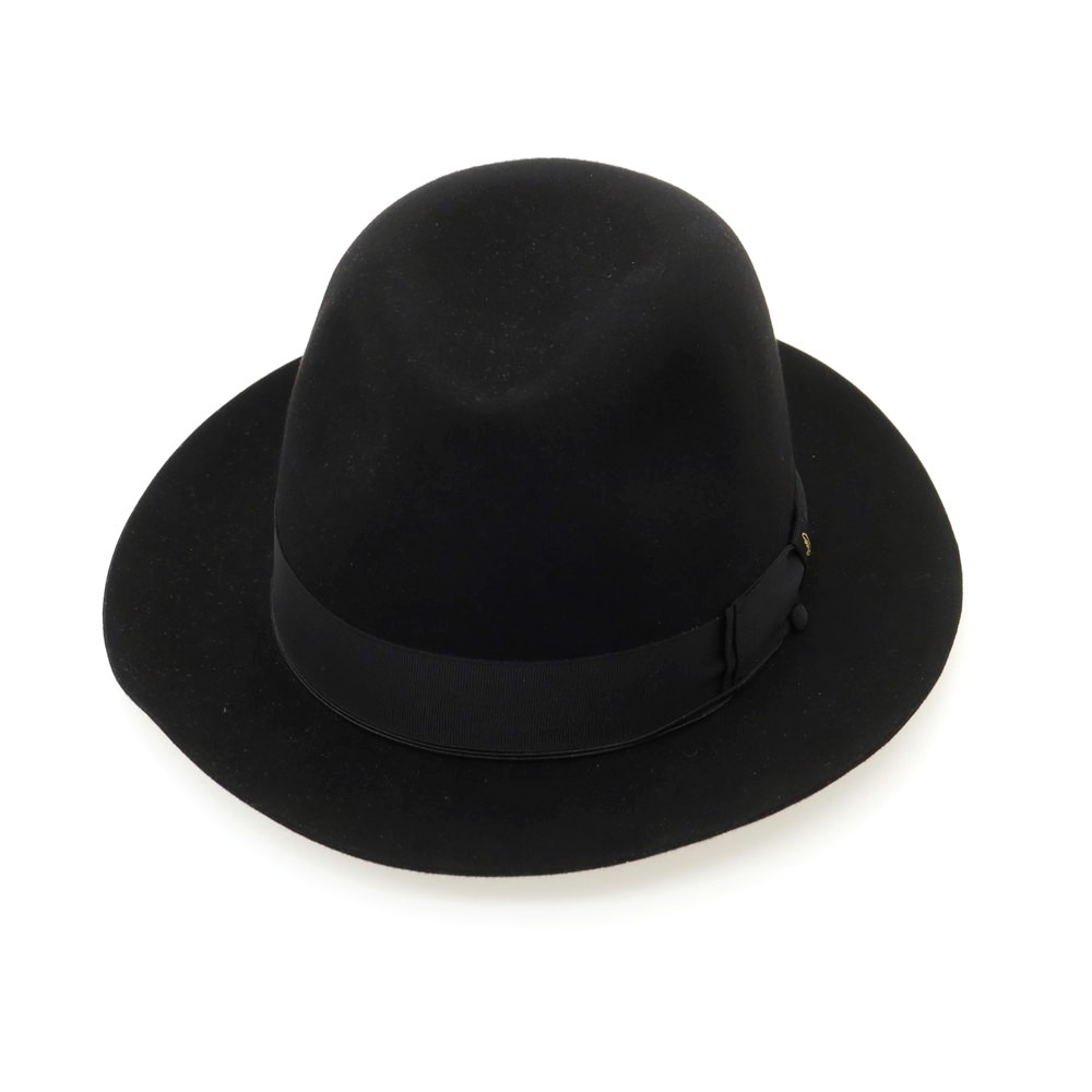 【SALE10%OFF/返品不可】【中古】ボルサリーノ Borsalino ビーバー 中折れハット ブラック【サイズ60】【S/S/A/W】【状態ランクB】【メンズ】
