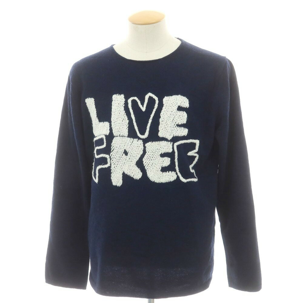 【中古】コムデギャルソンシャツ COMME des GARCONS SHIRT 2024年秋冬 ウール クルーネック プルオーバーニット ネイビー【サイズM】【...